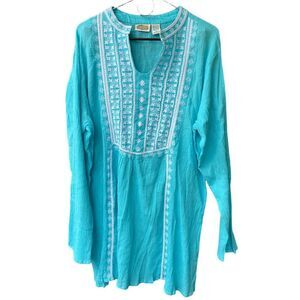Collections ECT. Size XL 100% cotton crinkle gauze tunic/dress